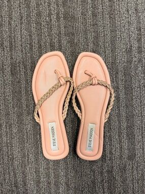 Steve Madden Blush Pink Braided Toe-Loop Sandals - Runs Small